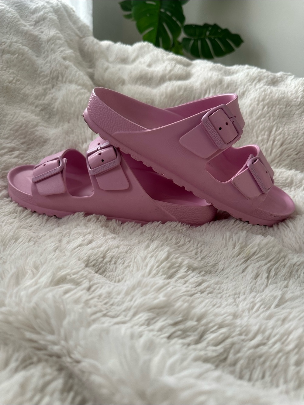 Birkenstock Essentials Two-Strap EVA Sandals in Fondant Pink
